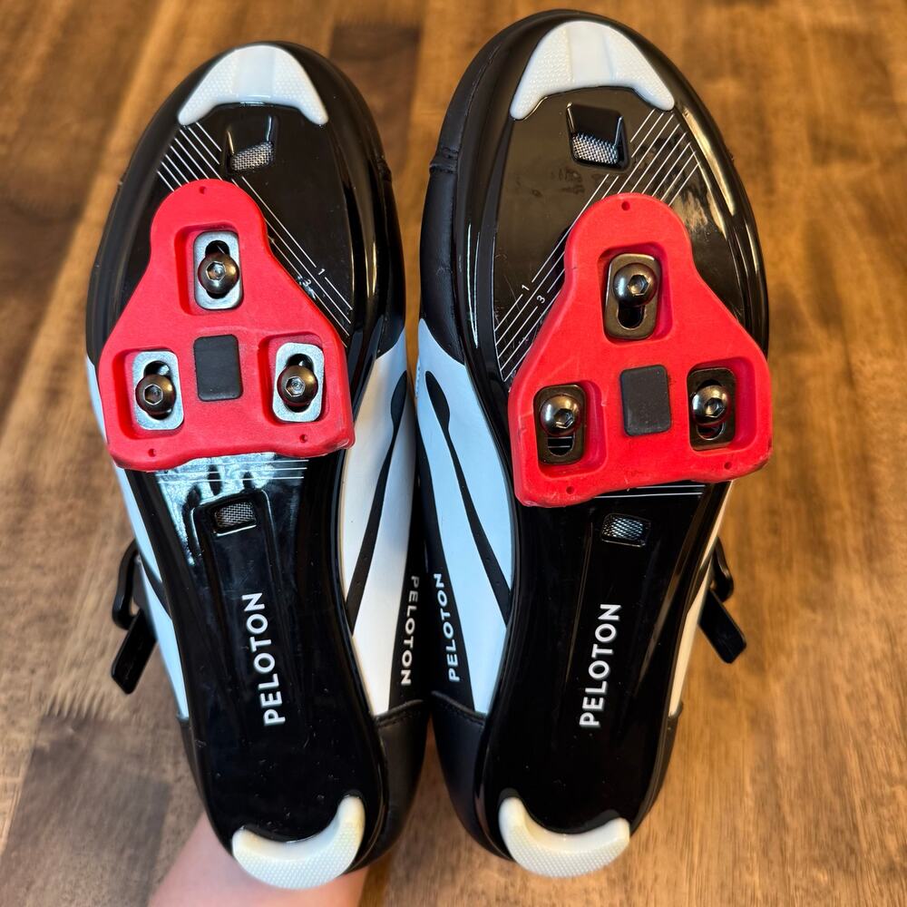 Peloton Cycling Shoes w/Delta Cleats Exercise Bike Black Red EU 38 NO INSOLES - Picture 7 of 10